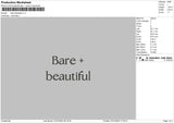 Bare Text Embroidery File 6 sizes