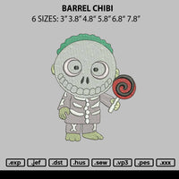 Barrel Chibi Embroidery File 6 sizes