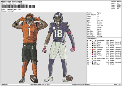 Players 118 Embroidery File 6 sizes