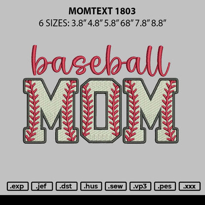 Momtext Embroidery File 6 sizes