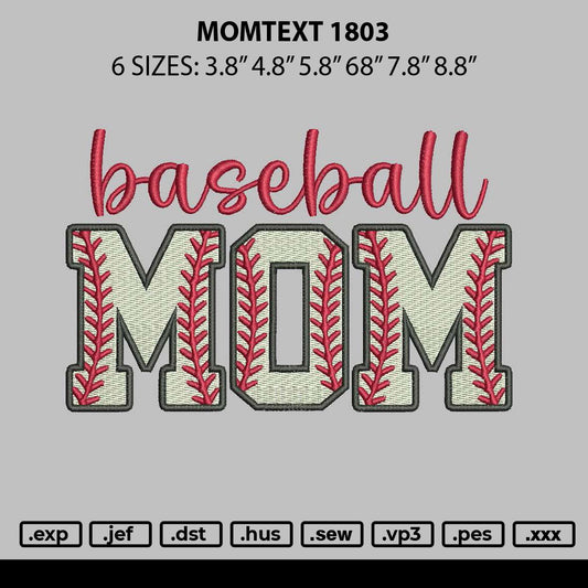 Momtext Embroidery File 6 sizes