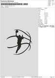 Basketball Silhouette Embroidery File 6 sizes