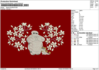 Baymax0210 Embroidery File 6 sizes