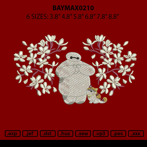 Baymax0210 Embroidery File 6 sizes
