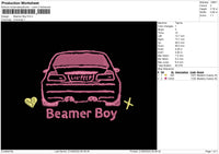 Beamer Boy Embroidery File 5 sizes