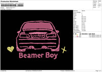 Beamer Boy Embroidery File 5 sizes