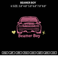 Beamer Boy Embroidery File 5 sizes