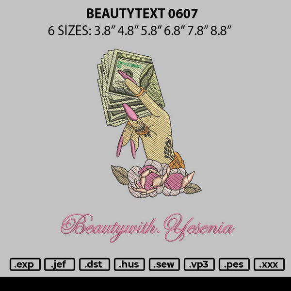 Beautytext 0607 Embroidery File 6 sizes