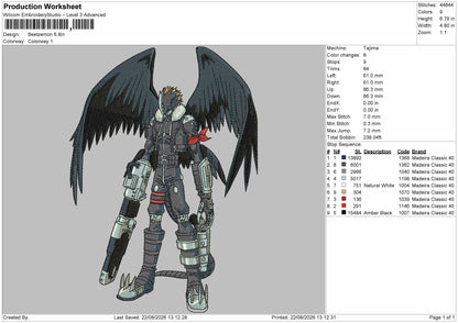 Beelzemon 02 Embroidery Machine Design File 6 sizes