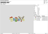 Believe Embroidery File 6 sizes