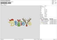 Believe Embroidery File 6 sizes