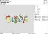 Believe Embroidery File 6 sizes