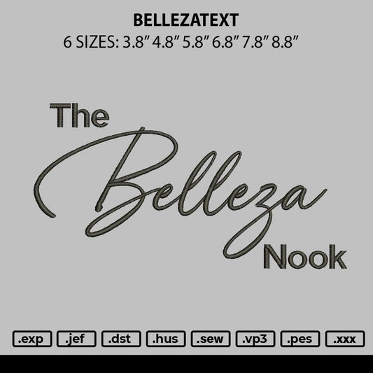 Bellezatext Embroidery File 6 sizes