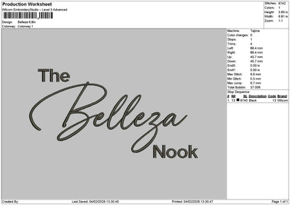 Bellezatext Embroidery File 6 sizes