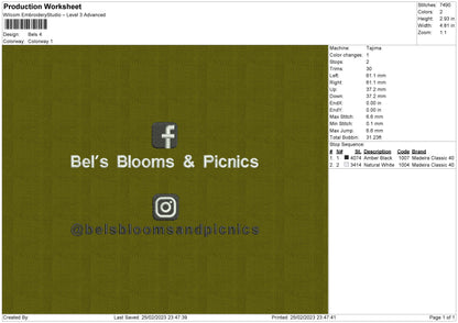 Bels Embroidery File 6 sizes