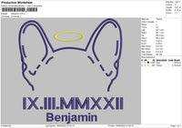 Benjamin Embroidery File 5 sizes