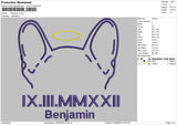 Benjamin Embroidery File 5 sizes