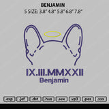 Benjamin Embroidery File 5 sizes