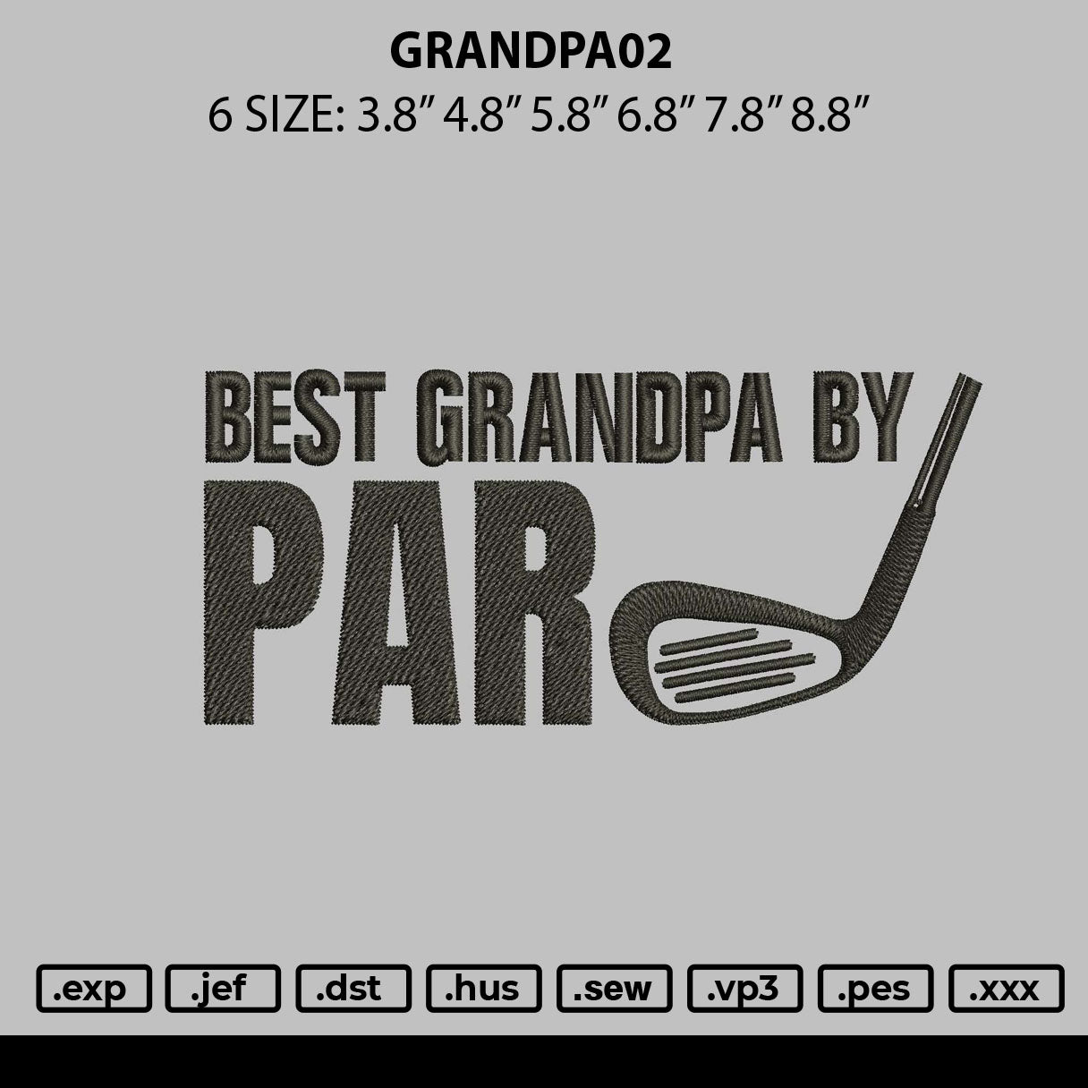 Grandpa02 Embroidery File 6 sizes