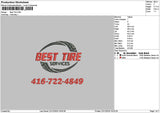 Besttiretext Embroidery File 6 sizes