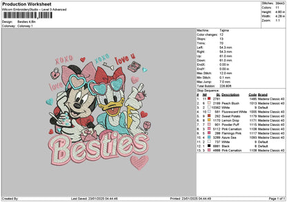Mickeyduck 01 Embroidery File 6 sizes