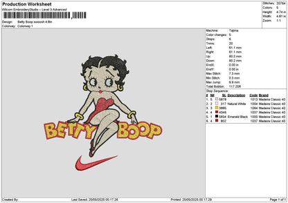 Betty Swoosh 01 Embroidery File 6 sizes