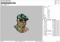 Biggie Smalls Embroidery File 5 sizes