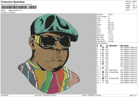 Biggie Smalls Embroidery File 5 sizes