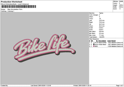 Biketext 2901 Embroidery File 6 sizes