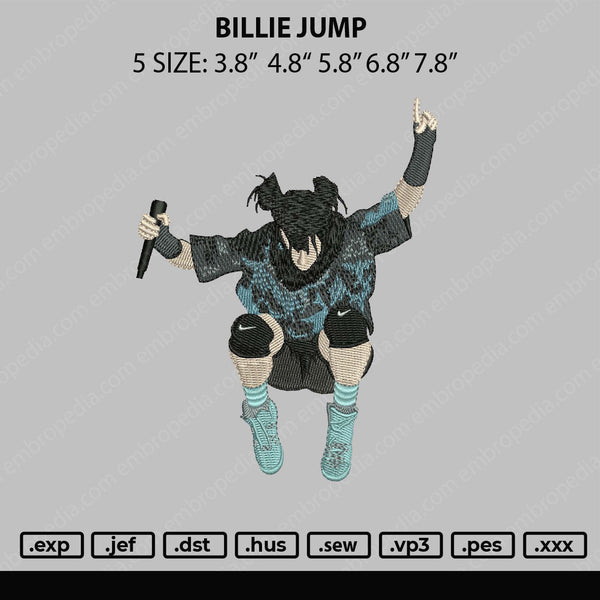 Billie Jump Embroidery File 5 sizes