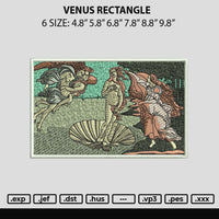 Venus Rectangle Embroidery File 6 sizes