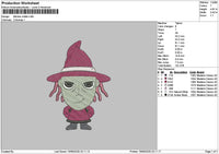 Witch Chibi Embroidery File 6 sizes