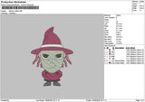 Witch Chibi Embroidery File 6 sizes