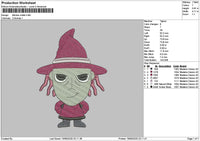Witch Chibi Embroidery File 6 sizes