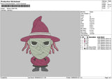 Witch Chibi Embroidery File 6 sizes