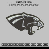 Panther 2208 Embroidery File 6 sizes