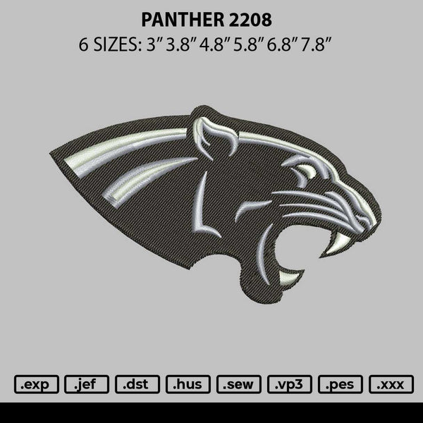 Panther 2208 Embroidery File 6 sizes