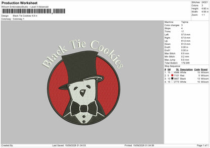 Cookiestext 1509 Embroidery Machine Design File 6 sizes