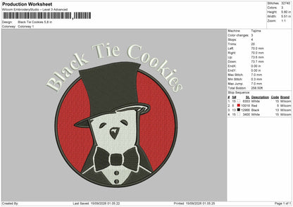 Cookiestext 1509 Embroidery Machine Design File 6 sizes