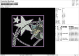 Black Star Embroidery File 6 sizes