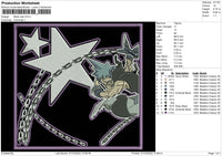 Black Star Embroidery File 6 sizes