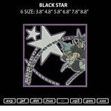 Black Star Embroidery File 6 sizes