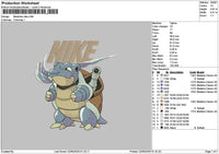 Nike Blastoise Embroidery File 6 sizes
