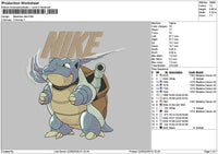 Nike Blastoise Embroidery File 6 sizes