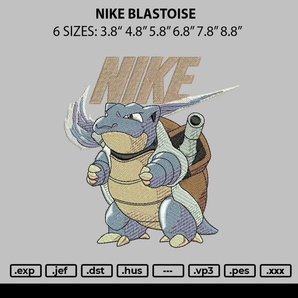 Nike Blastoise Embroidery File 6 sizes