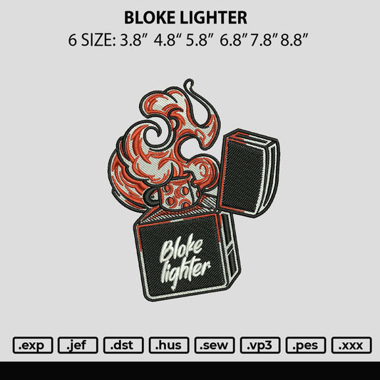 Block Lighter Embroidery Machine Design File 6 sizes
