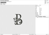 B Logo Embroidery File 6 sizes