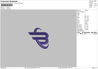 B Logo Embroidery File 4 size