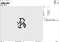 B Logo Embroidery File 6 sizes