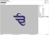 B Logo Embroidery File 4 size